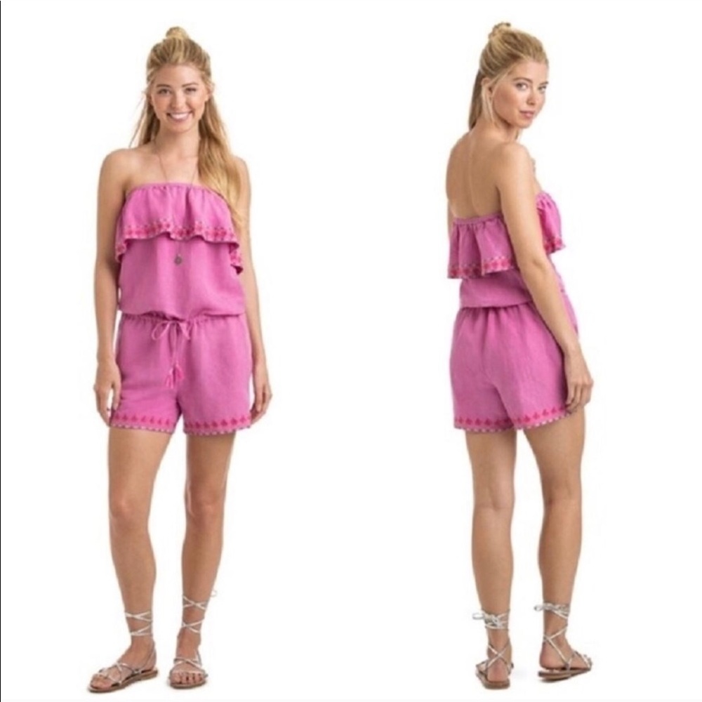 NWT Pink Vineyard Vines Romper Medium (runs big)